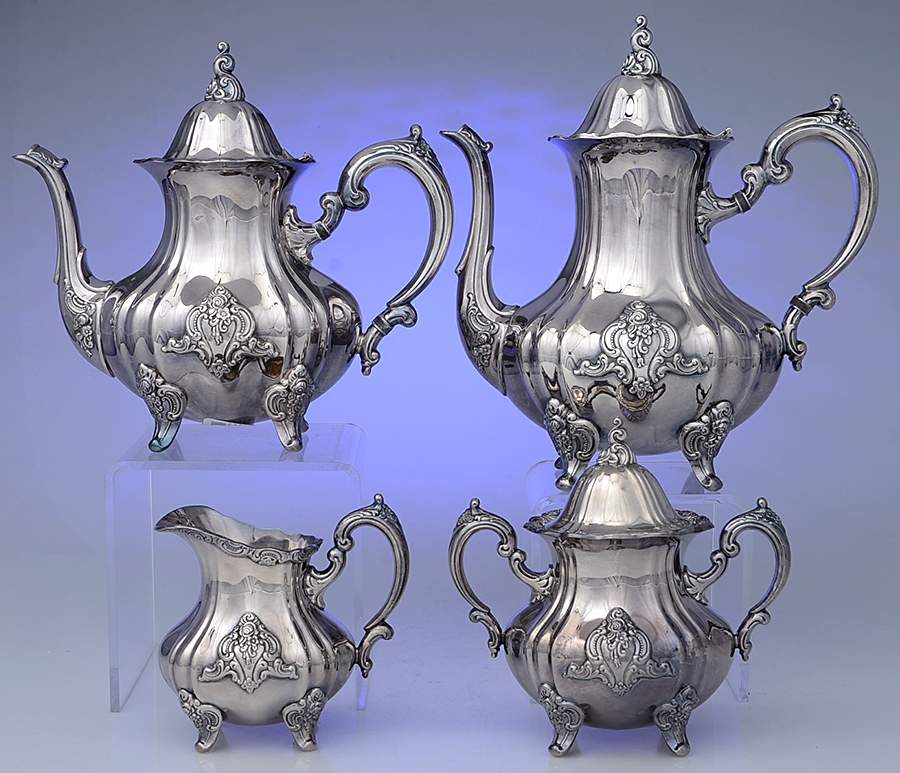 El Grandee (Silverplate Hollowware) (4 Piece) Silverplate Tea Set by Towle Silver-1