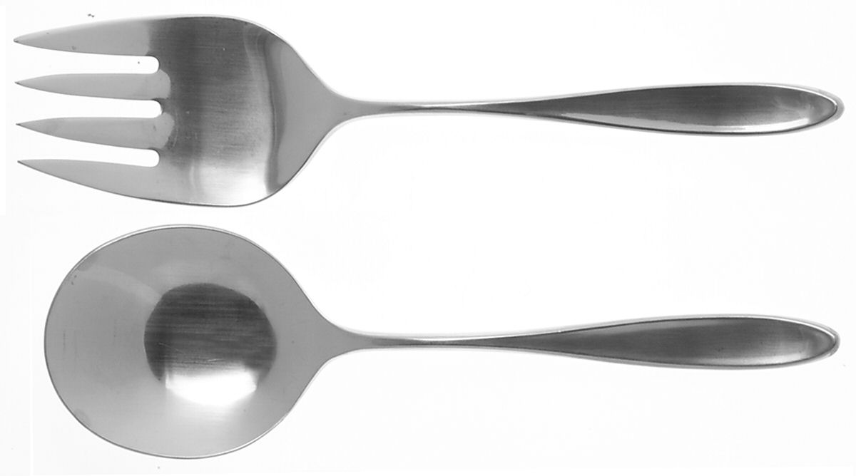 Design 2 (Stainless, Korea) (2 Pc) Solid Salad Set by Towle Silver-1