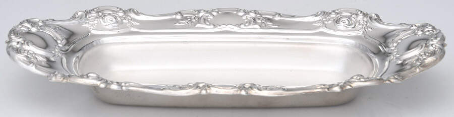 Old Master-Embossed(Silverplate, Roses-Scrolls) 1/4 Pound Butter No Lid by Towle Silver-1