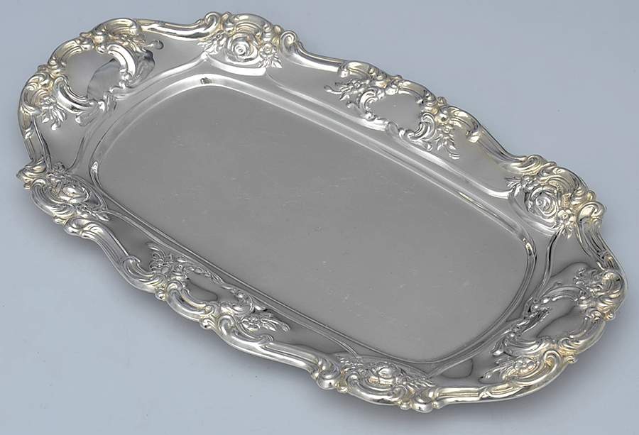 Old Master-Embossed(Silverplate, Roses-Scrolls) 1/4 Pound Butter No Lid by Towle Silver-1