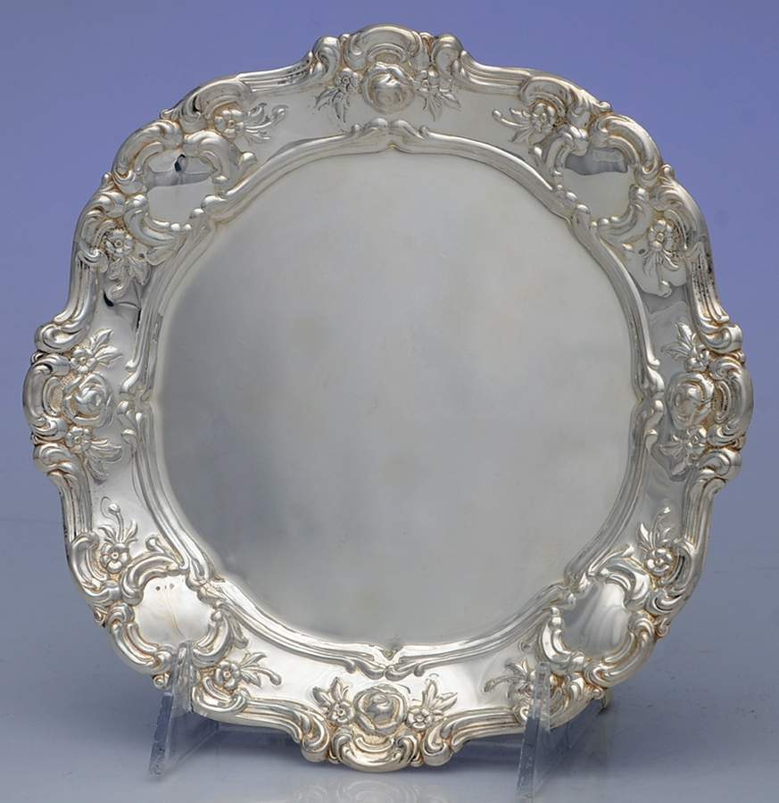 Old Master-Embossed(Silverplate, Roses-Scrolls) Bread & Butter Plate by Towle Silver-1