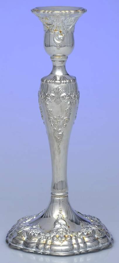 Old Master-Embossed(Silverplate, Roses-Scrolls) 9" Candlestick by Towle Silver-1