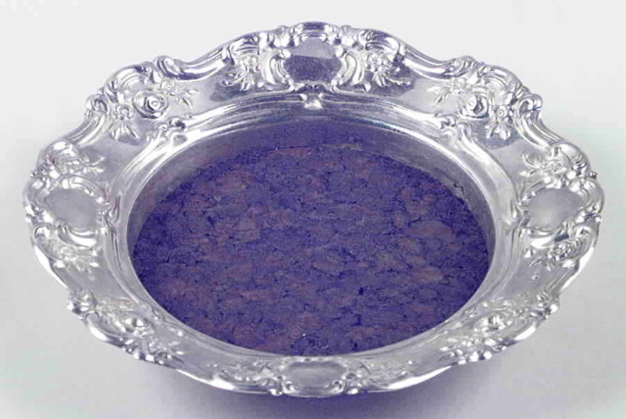 Old Master-Embossed(Silverplate, Roses-Scrolls) Wine Coaster with Cork Insert by Towle Silver-1