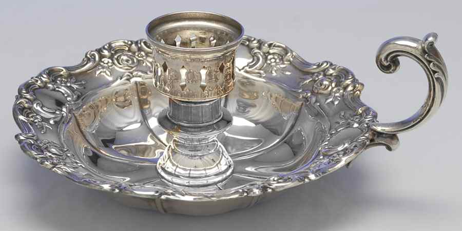 Old Master-Embossed(Silverplate, Roses-Scrolls) Silverplate Chamberstick by Towle Silver-1