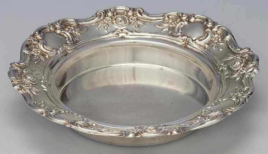 Old Master-Embossed(Silverplate, Roses-Scrolls) Silverplate Wine Coaster by Towle Silver-1