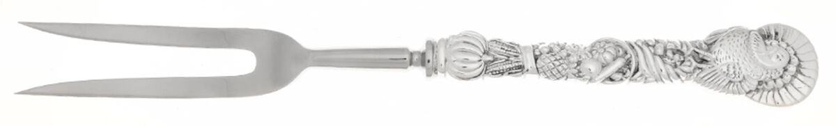 Turkey Motif (STERLING) Large Stainless-Prong Roast Carving Fork by Tiffany & CO SILVER-1