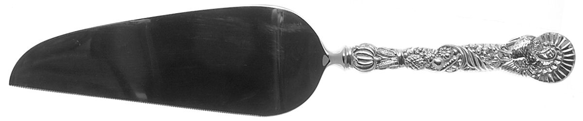 Turkey Motif (STERLING) Pie & Cake Server with Stainless Blade by Tiffany & CO SILVER-1