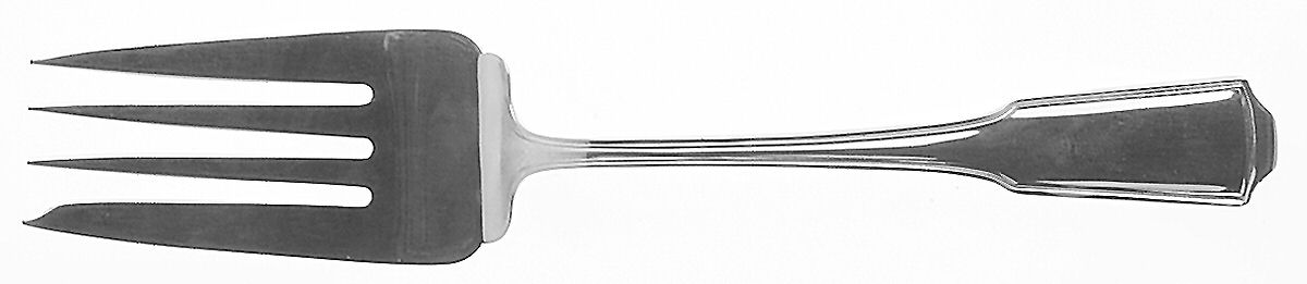 American Chippendale (Sterling) Small Solid Cold Meat Serving Fork by Towle Silver-1