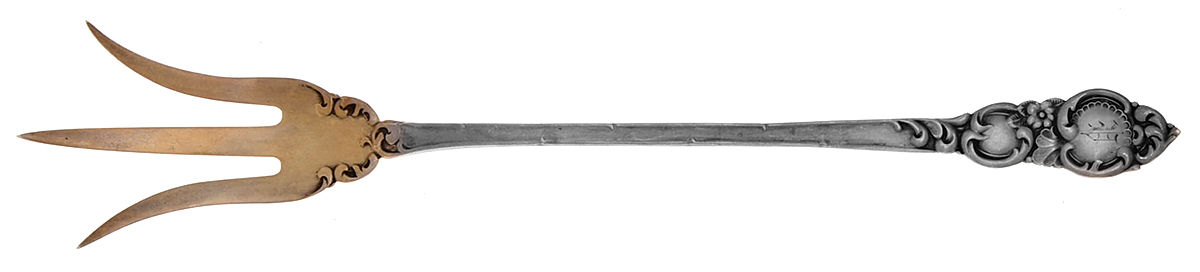 TWS251 (Sterling) Large Lettuce Serving Fork by Towle Silver-1