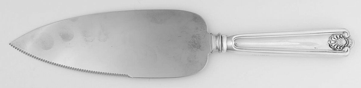 Fiddle Shell-Alden (Sterling) Pie Server with Stainless Blade by Towle Silver-1