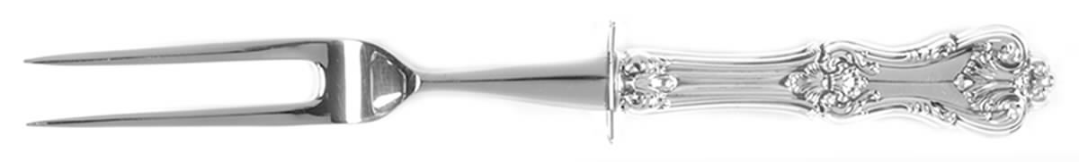 Federal Cotillion(Sterling, Newer) Small Steak Carving Fork with Stainless Prongs by Towle Silver-1