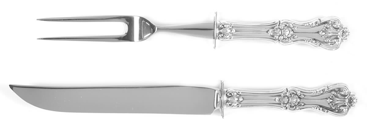 Federal Cotillion(Sterling, Newer) Small Stainless Blade 2-Piece Steak Carving Set by Towle Silver-1
