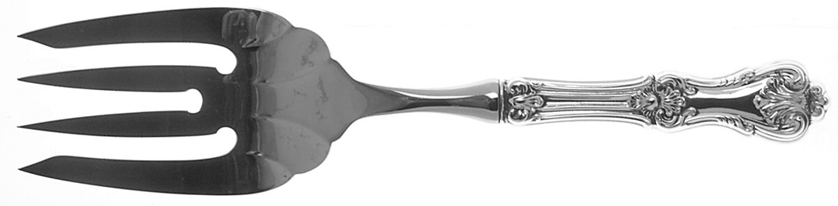 Federal Cotillion(Sterling, Newer) Large Stainless-Tine Cold Meat Serving Fork by Towle Silver-1