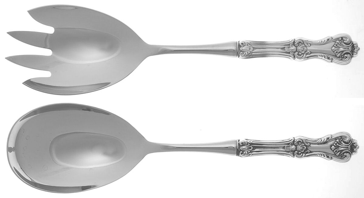 Federal Cotillion(Sterling, Newer) 2 Pc Salad Set with Stainless Bowl by Towle Silver-1