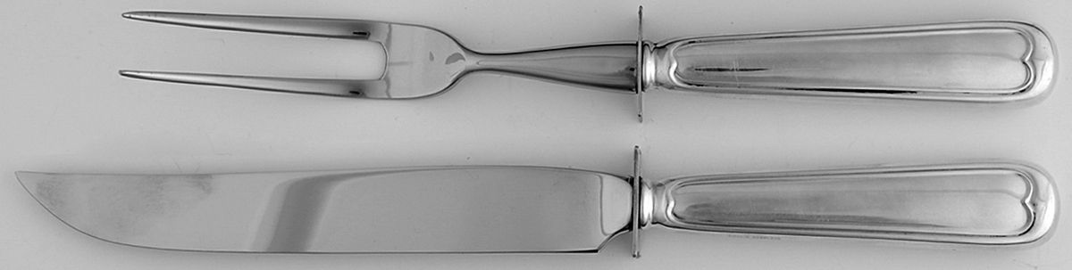 Fiddle Thread (Sterling) Small Stainless Blade 2-Piece Steak Carving Set by Towle Silver-1
