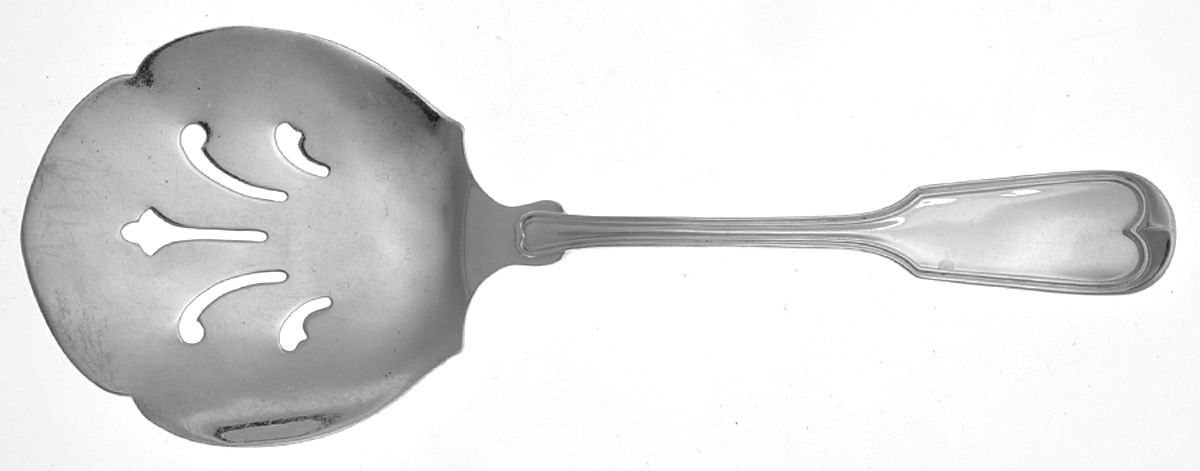 Fiddle Thread (Sterling) Tomato Server, Solid Piece by Towle Silver-1