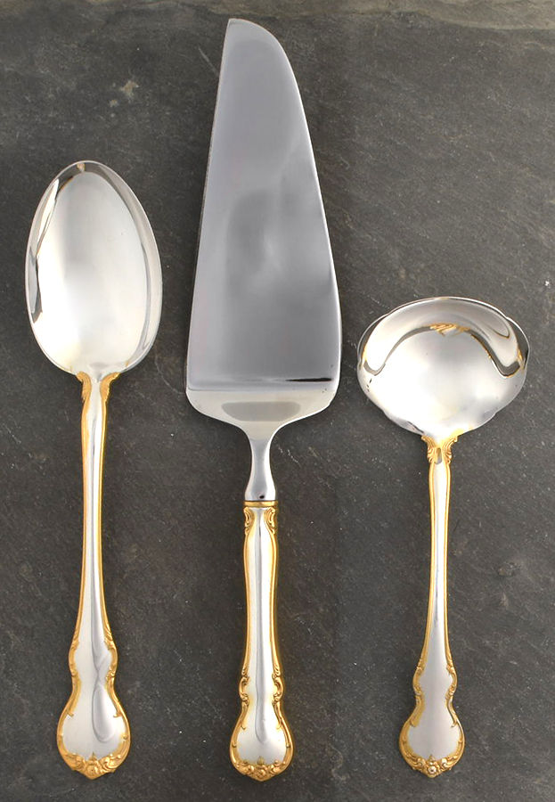 French Provincial-Gold (Sterling) 3 Piece Completer Set by Towle Silver-1