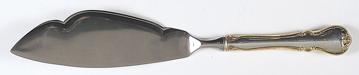 French Provincial-Gold (Sterling) Fish Serving Knife w/Unengraved Stainless Blade by Towle Silver-1