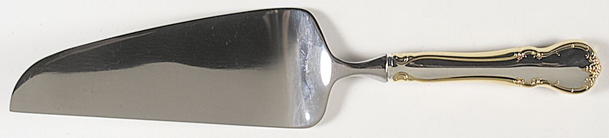 French Provincial-Gold (Sterling) Pie and Cake Server with Stainless Blade by Towle Silver-1