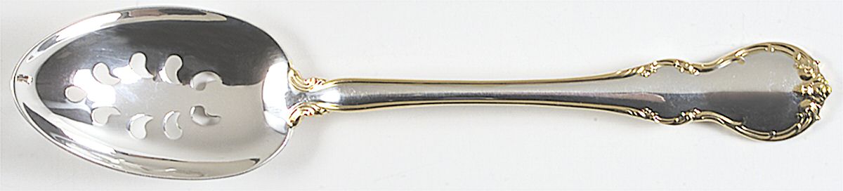 French Provincial-Gold (Sterling) Pierced Tablespoon (Serving Spoon) by Towle Silver-1