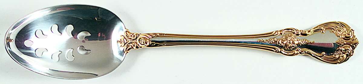 Old Master Gold (Sterling) Pierced Tablespoon (Serving Spoon) by Towle Silver-1