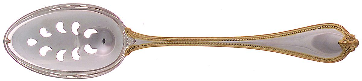 Old Newbury Gold (Sterling, Gold Acct) Pierced Tablespoon (Serving Spoon) by Towle Silver-1