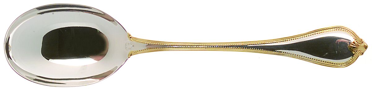 Old Newbury Gold (Sterling, Gold Acct) Round Bowl Soup Spoon (Cream Soup) by Towle Silver-1