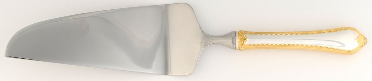 Old Newbury Gold (Sterling, Gold Acct) Pie & Cake Server with Stainless Blade by Towle Silver-1