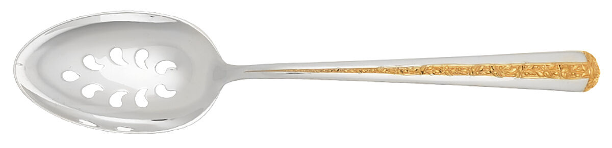 Rambler Rose Gold (Sterling, 1992) Pierced Tablespoon (Serving Spoon) by Towle Silver-1