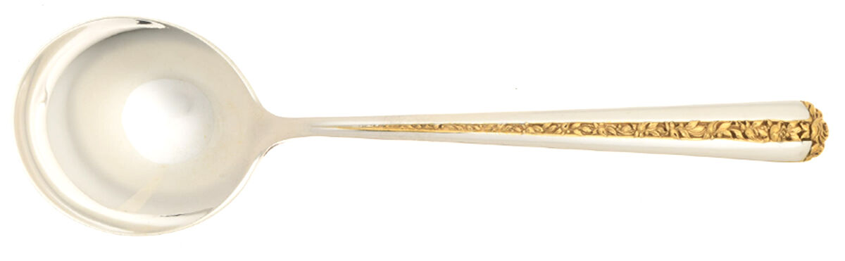 Rambler Rose Gold (Sterling, 1992) Round Bowl Soup Spoon (Cream Soup) by Towle Silver-1