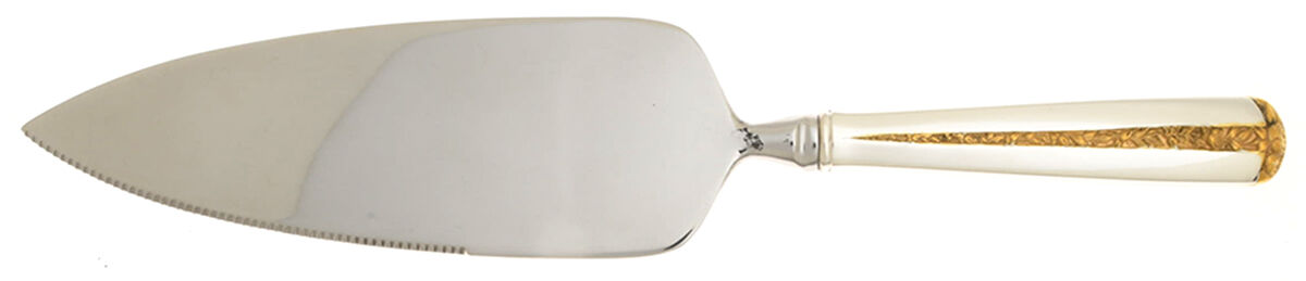 Rambler Rose Gold (Sterling, 1992) Pie Server with Serrated Stainless Blade HC by Towle Silver-1