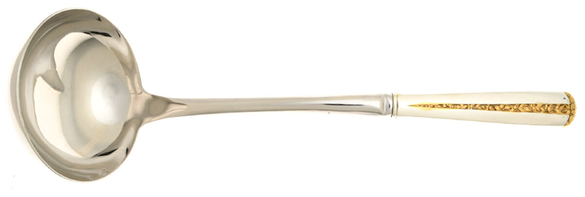 Rambler Rose Gold (Sterling, 1992) Soup Ladle with Stainless Bowl HC by Towle Silver-1