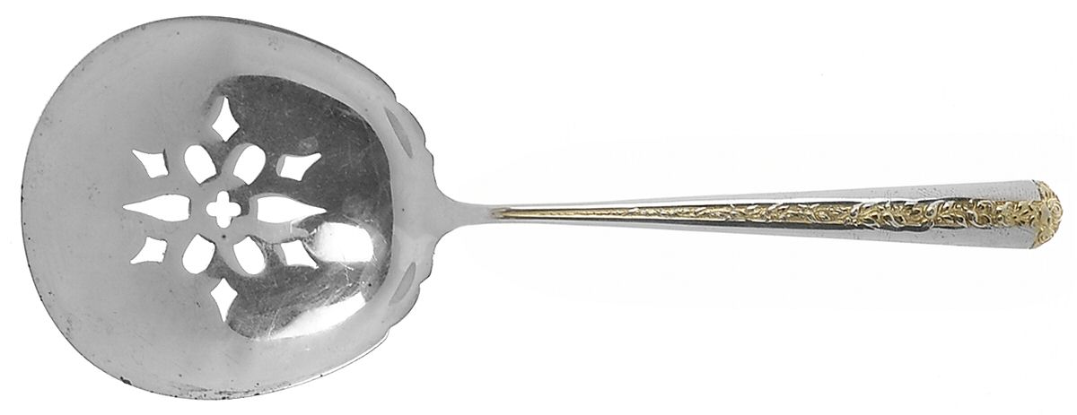 Rambler Rose Gold (Sterling, 1992) Solid Bon Bon Spoon with Pierced Bowl by Towle Silver-1
