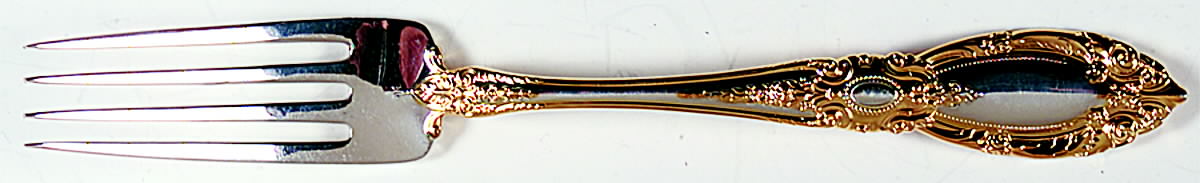 King Richard Gold (Sterling, Gold Acct) Fork by Towle Silver-1