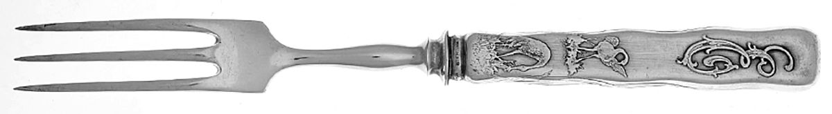 Lap-Over-Edge (Acid Etched) Individual Silverplate Prong Bird Fork by Tiffany & CO SILVER-2