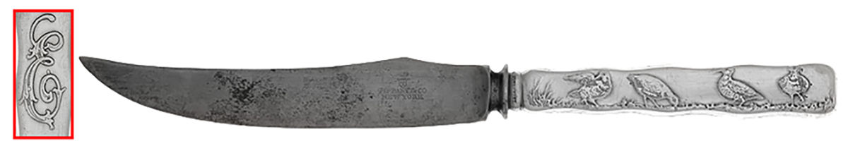 Lap-Over-Edge (Acid Etched) Individual Silverplate Blade Bird Knife by Tiffany & CO SILVER-1