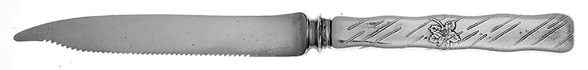 Lap-Over-Edge (Acid Etched) Orange Knife with Silverplate Blade by Tiffany & CO SILVER-2