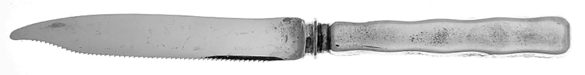 Lap-Over-Edge (Acid Etched) Orange Knife with Silverplate Blade by Tiffany & CO SILVER-2