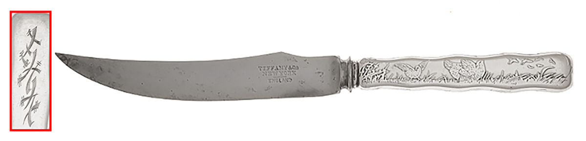 Lap-Over-Edge (Acid Etched) Individual Silverplate Blade Bird Knife by Tiffany & CO SILVER-1