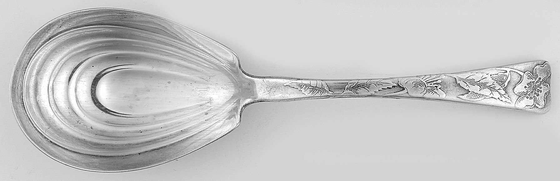 Lap-Over-Edge (Acid Etched) Tea Caddy Spoon by Tiffany & CO SILVER-1