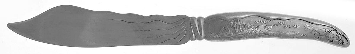 Lap-Over-Edge (Acid Etched) Individual Solid Fish Knife by Tiffany & CO SILVER-1