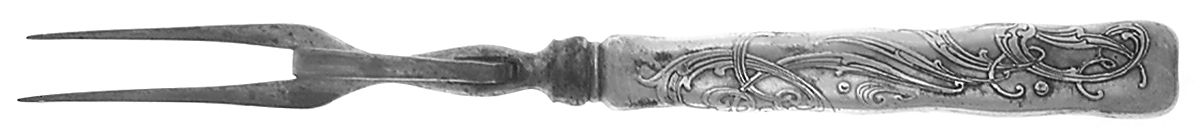 Lap-Over-Edge (Acid Etched) Large Stainless-Prong Roast Carving Fork by Tiffany & CO SILVER-1
