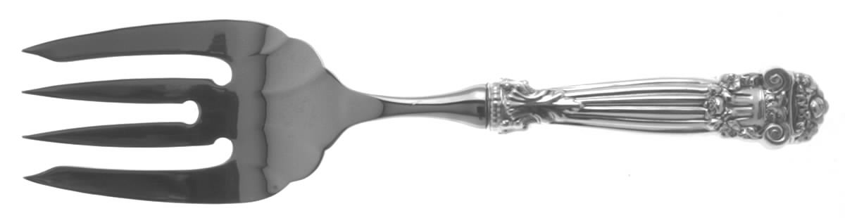 Georgian (Sterling, Newer) Large Stainless-Tine Cold Meat Serving Fork by Towle Silver-1