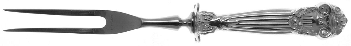 Georgian (Sterling, Newer) Small Steak Carving Fork with Stainless Prongs by Towle Silver-1