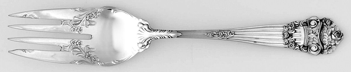 Georgian (Sterling, Newer) Anniversary Small Solid Cold Meat Serving Fork by Towle Silver-1