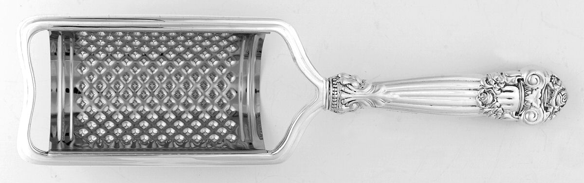 Georgian (Sterling, Newer) Cheese Grater with Hollow Handle, Stainless Grater by Towle Silver-1