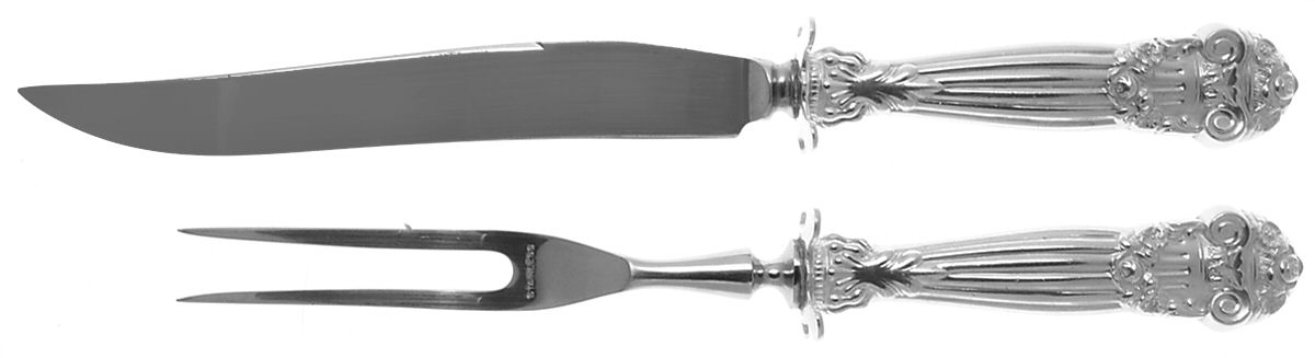 Georgian (Sterling, Newer) Small Steak 2-Piece Carving Set w/Stainless Blade by Towle Silver-1
