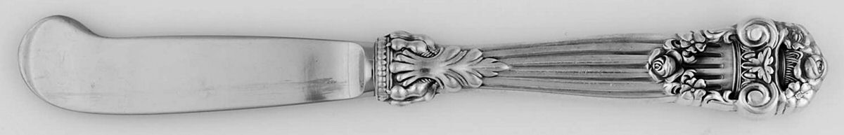 Georgian (Sterling, Newer) Butter Spreader Hollow Hdl-Paddle/Stainless Blade by Towle Silver-1