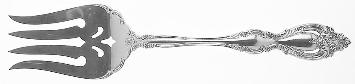 Du Maurier (Sterling, 1967) Medium Solid Cold Meat Serving Fork by Oneida Silver-1
