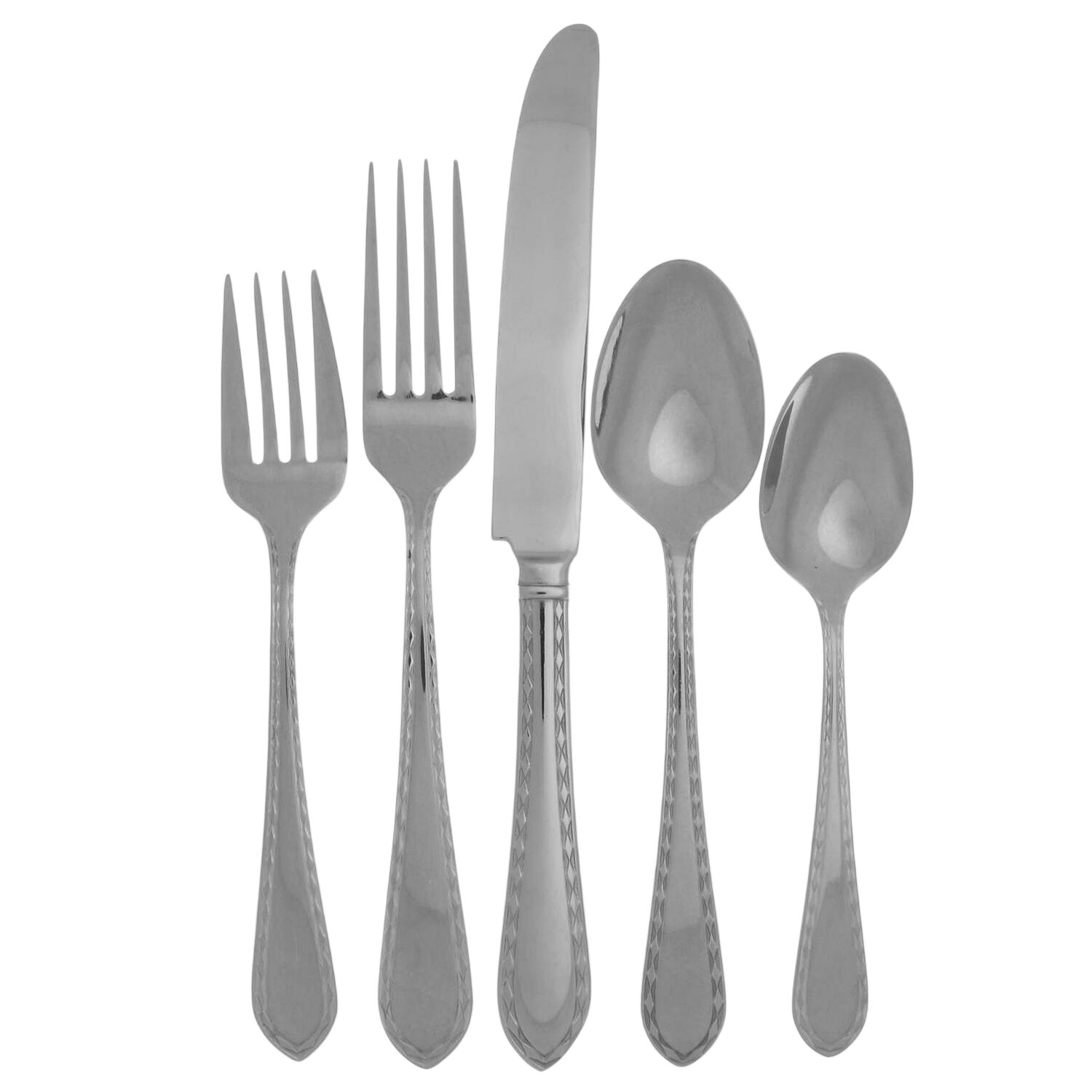 Diamond Antique-Glossy 5 Piece Place Setting by Towle Silver-1
